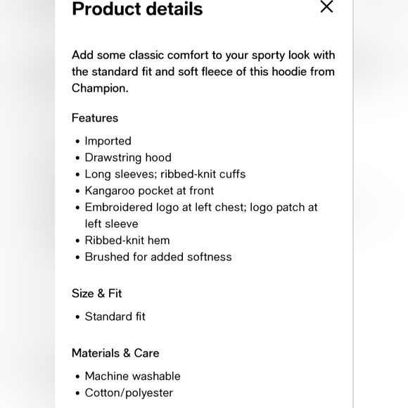 Champion Men's Black Hoodie 80% Cotton Kangaroo Pocket XL - Picture 16 of 16